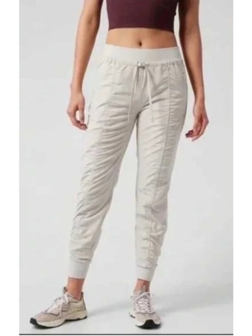 Athleta Attitude Ruched Jogger Pants Pull-On Lightweight Abalone Lightweight 0P